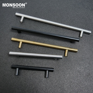 Furniture hardware Wardrobe cupboard drawer kitchen cabinet handle pull T bar stainless steel cabinet handles for furniture