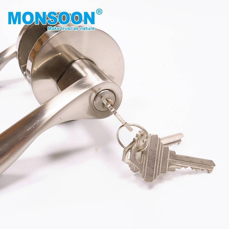 heavy duty tubular leverset handle door lock wooden double swinging door lock zinc cylinder tubular lock