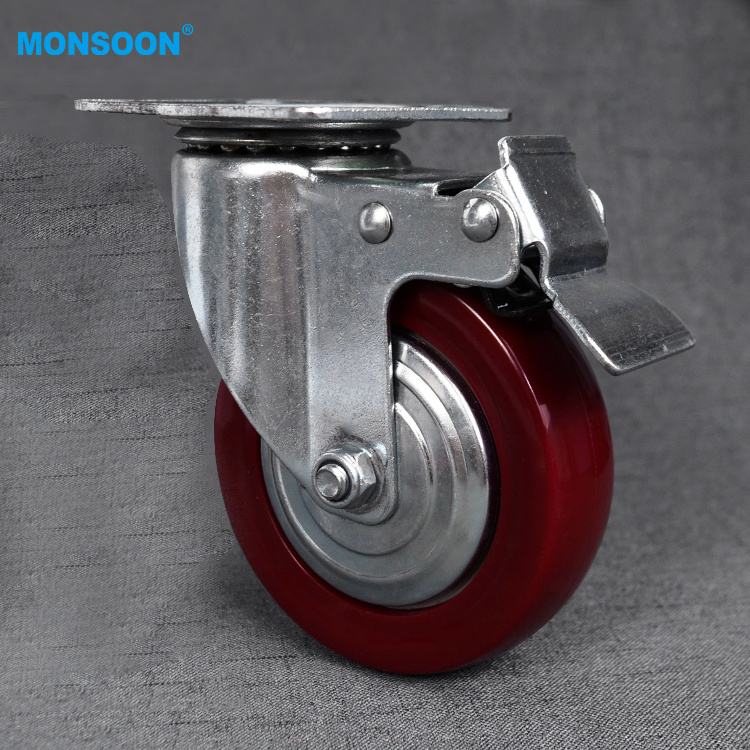 Large Industrial Metal Swivel Casters And Wheels Heavy Duty Metal Roller Steel Casters With Brakes 5 Locking Metal Industrial