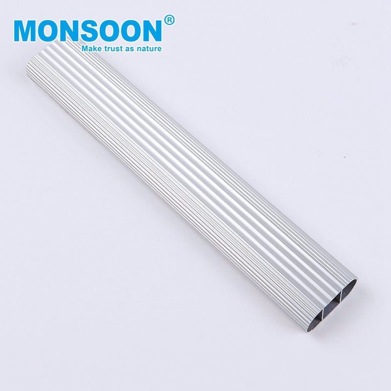 Furniture Fittings Pipe support clothes hanger tube clothes closet 25mm aluminum Wardrobe Hanging Rail Closet Rod