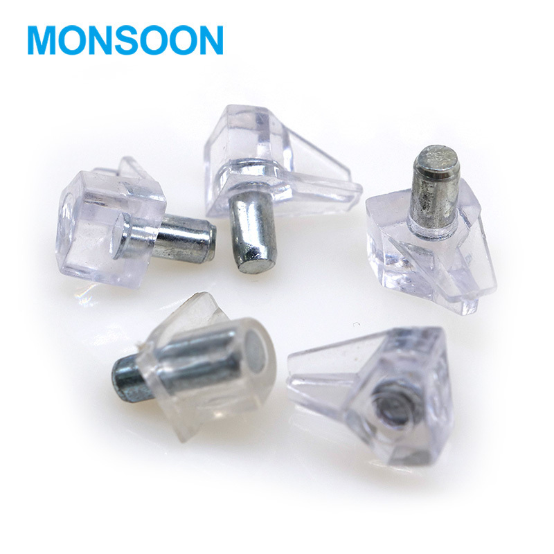 MONSOON Furniture Hardware shelf support pint Clear Transparent Wardrobe Plastic holder cupboard 5mm shelf support