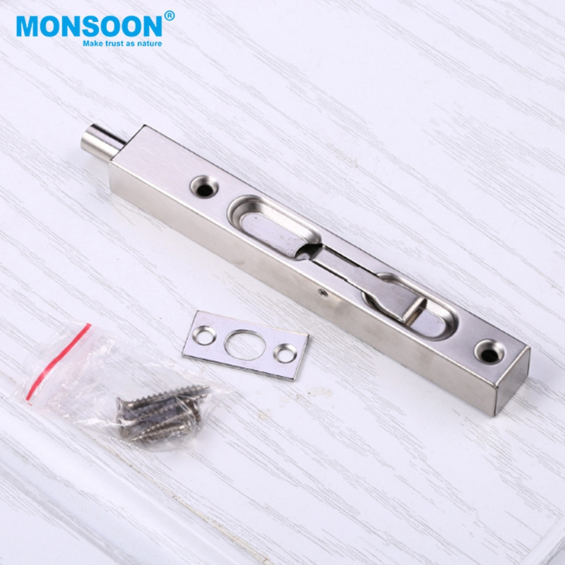 high quality stainless steel main door bolt latch fire security guard slide door bolt bearing capacity safety door lock bolt