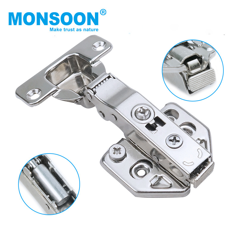 Cupboard Hinge stainless steel hydraulic 3d 35mm cup plane bottom wardrobe Iron furniture cabinet hinge with soft close hinges