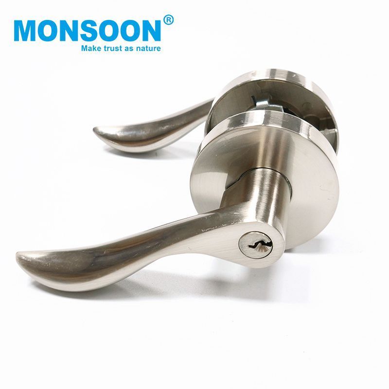 heavy duty tubular leverset handle door lock wooden double swinging door lock zinc cylinder tubular lock