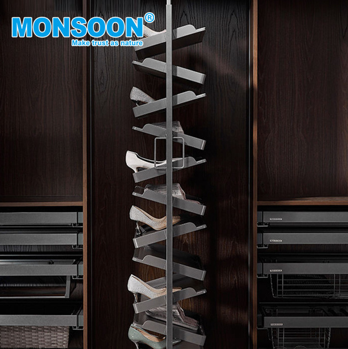 MONSOON Modern Wardrobe Accessories Shoe holder Cabinet rotating Shoe Storage Closet revolving shoe rack