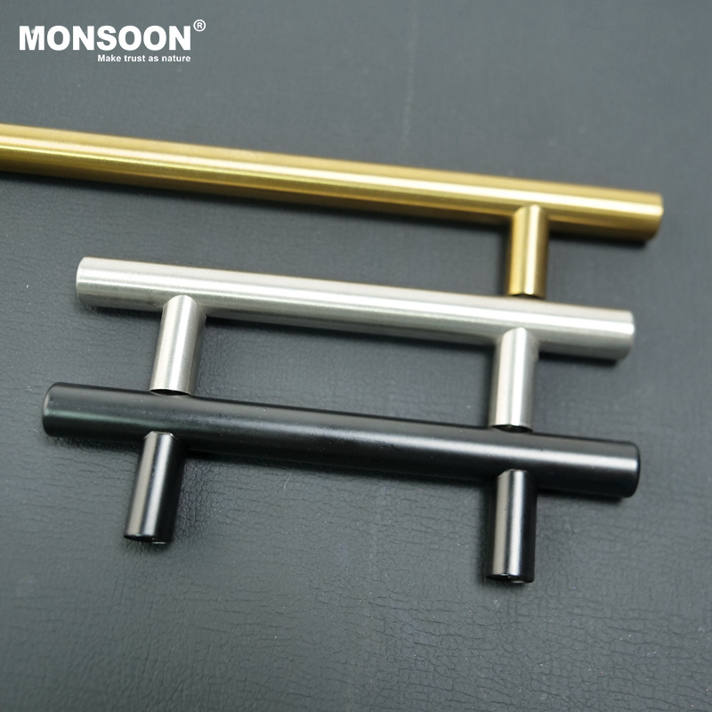 Furniture hardware Wardrobe cupboard drawer kitchen cabinet handle pull T bar stainless steel cabinet handles for furniture