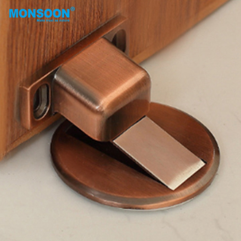 bedroom indoor strong hydraulic wooden door stopper istainless steel invisible magnetic door furniture stoppers for door