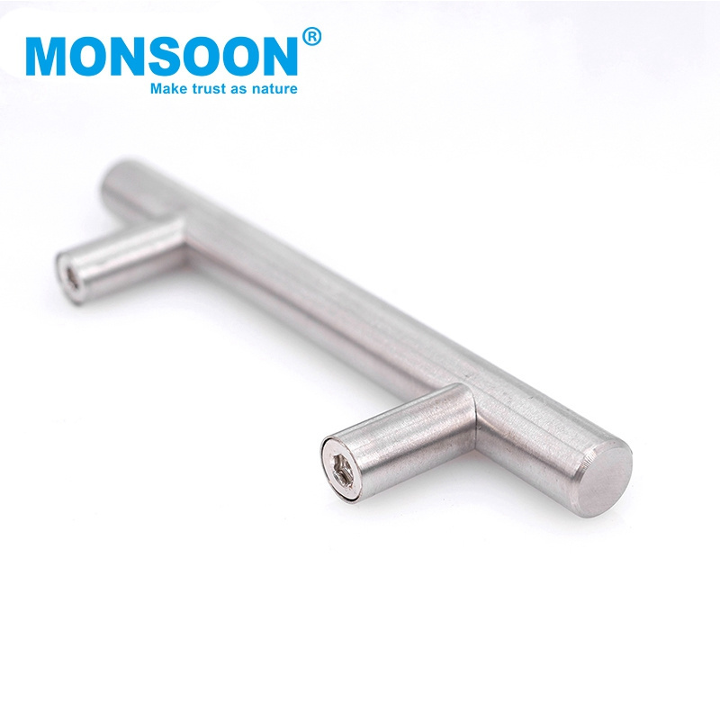 Concealed closet kitchen furniture long t bar lever pull door handle manijas para muebles stainless steel cabinets handles