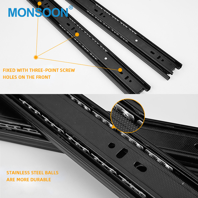 Stainless Steel Drawer Slide Soft Closing System Drawer Slide Telescopic Channel