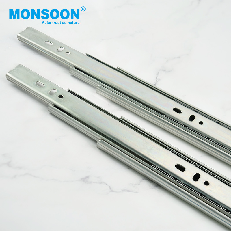 drawer slide rail 3 Fold Cheap Price 42Mm Full Extension Ball Bearing Telescopic Channel Drawer Slide