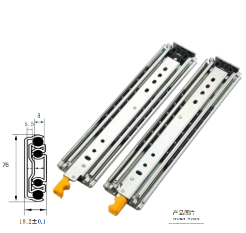 220kg load 76mm drawer slides lock tool kit box trolley cart Cold rolled steel heavy duty locking drawer slides