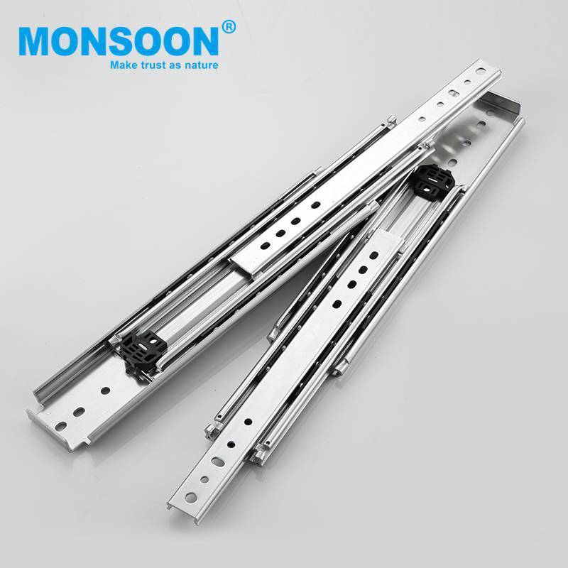 220kg load 76mm drawer slides lock tool kit box trolley cart Cold rolled steel heavy duty locking drawer slides