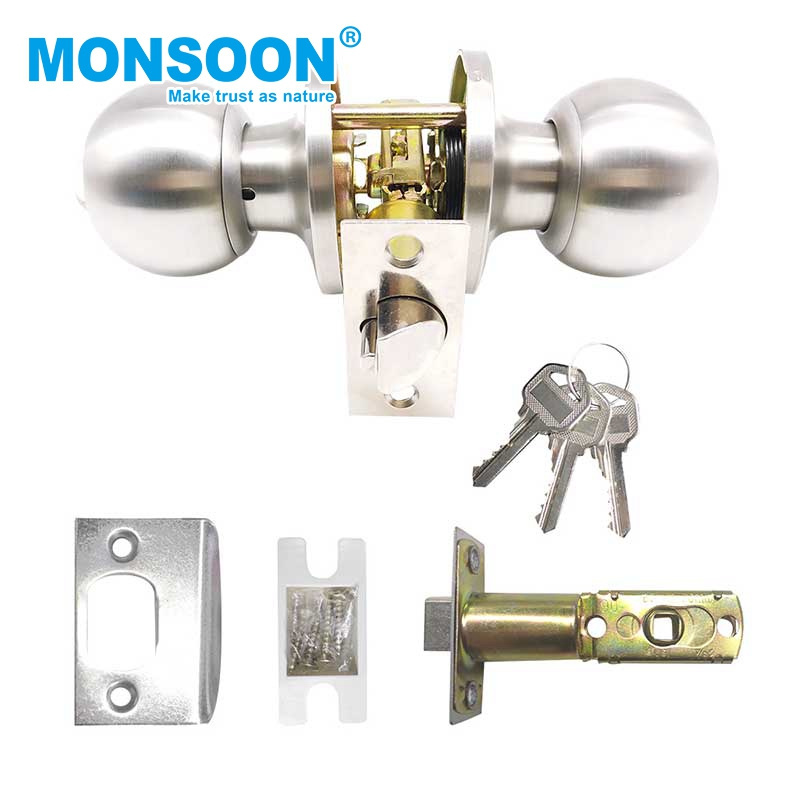 manufacture entry door tubular knob cylindrical indoor lock Double Sides Door Lock privacy door knob