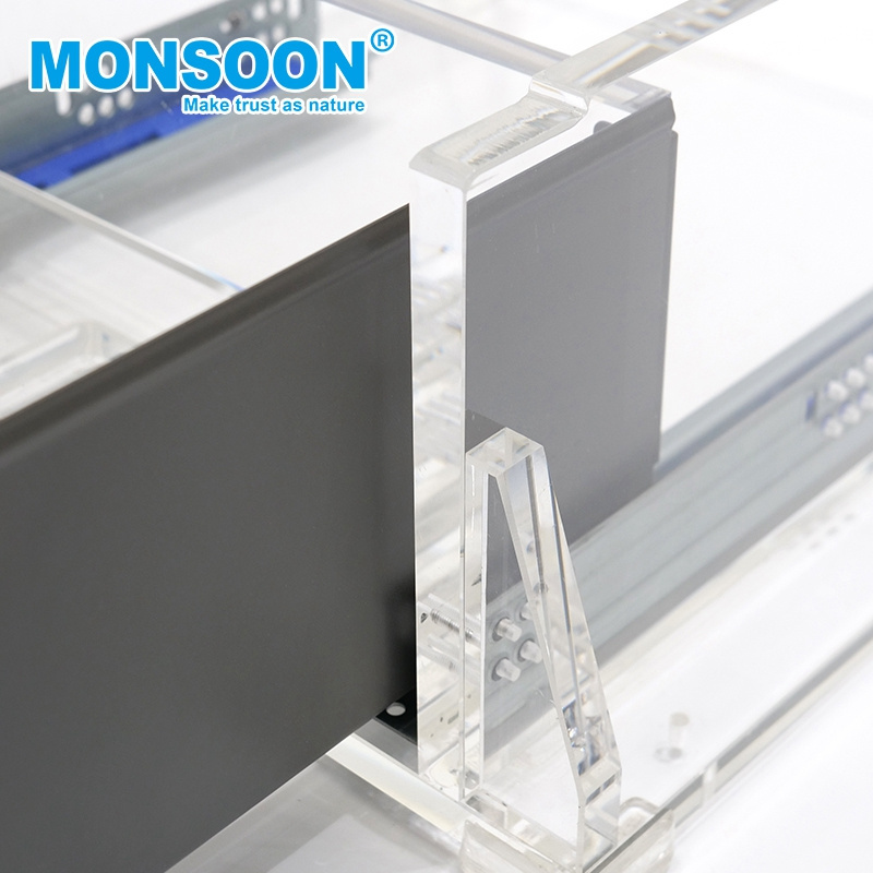 monsoon Undermount Drawer Slide Extension Soft Closing Undermount Doble Wall soft close drawer system