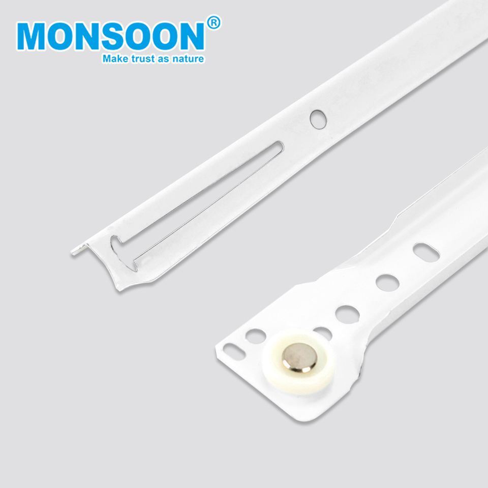 hardware Euro type white nylon Metal Telescopic cabinet guides Channel concealed powder coated roller drawer slides