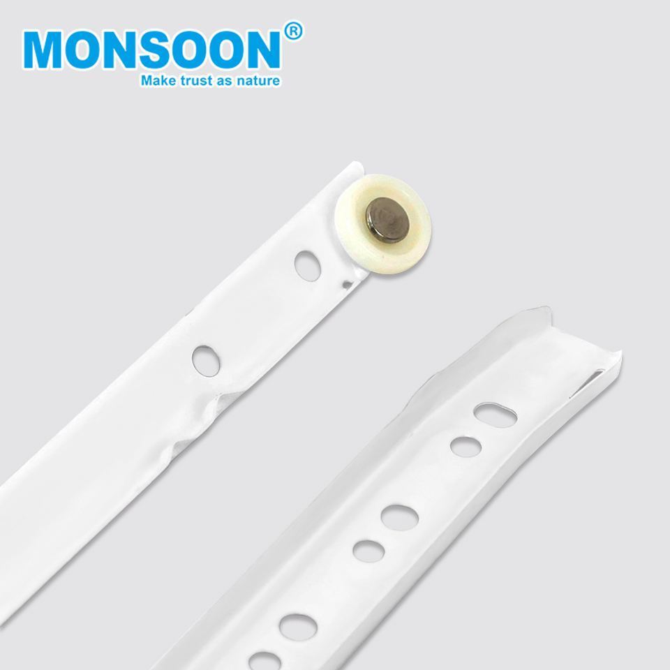 hardware Euro type white nylon Metal Telescopic cabinet guides Channel concealed powder coated roller drawer slides