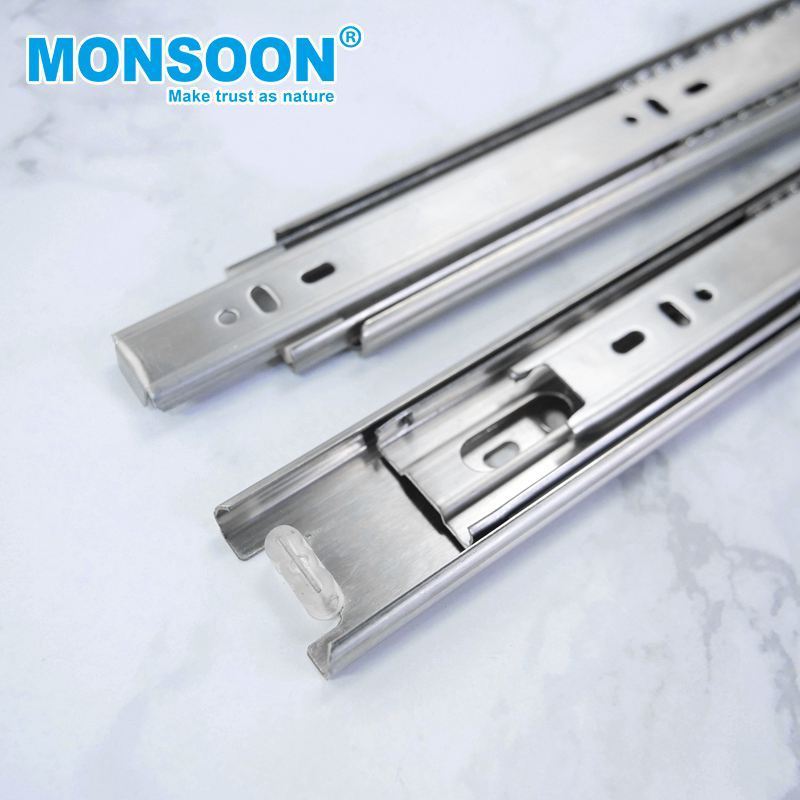 3 Section 10 12 14 16 18 20 Inch Galvanized steel sheet Telescopic Channel 45mm hidden ball bearing drawer slide