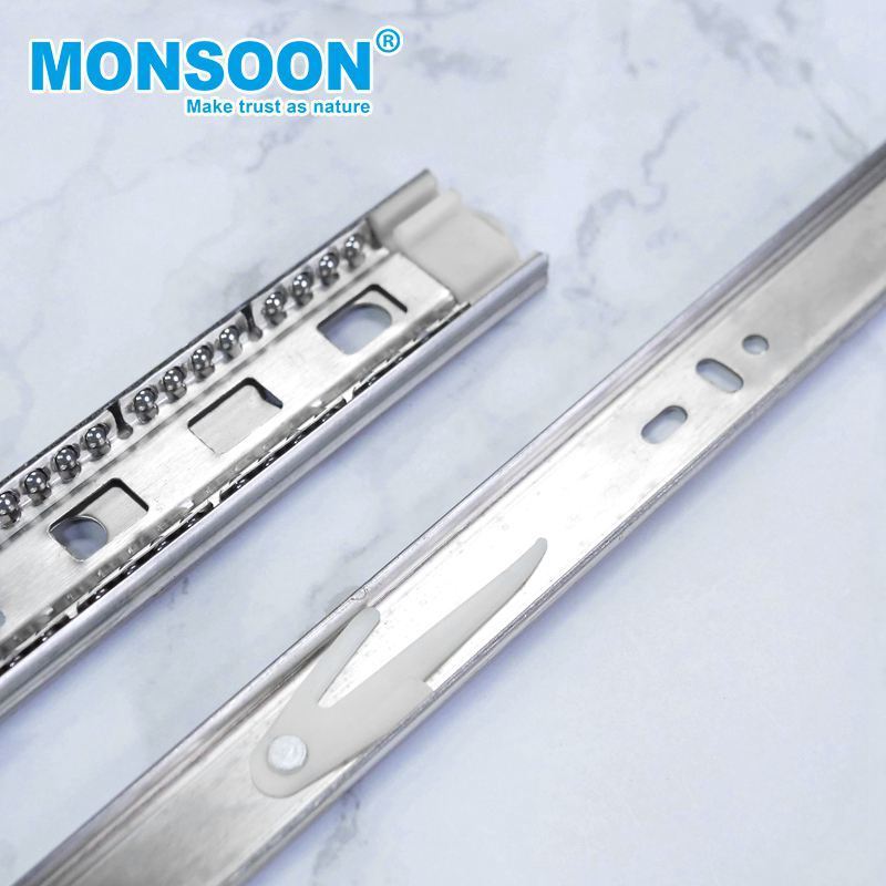 3 Section 10 12 14 16 18 20 Inch Galvanized steel sheet Telescopic Channel 45mm hidden ball bearing drawer slide