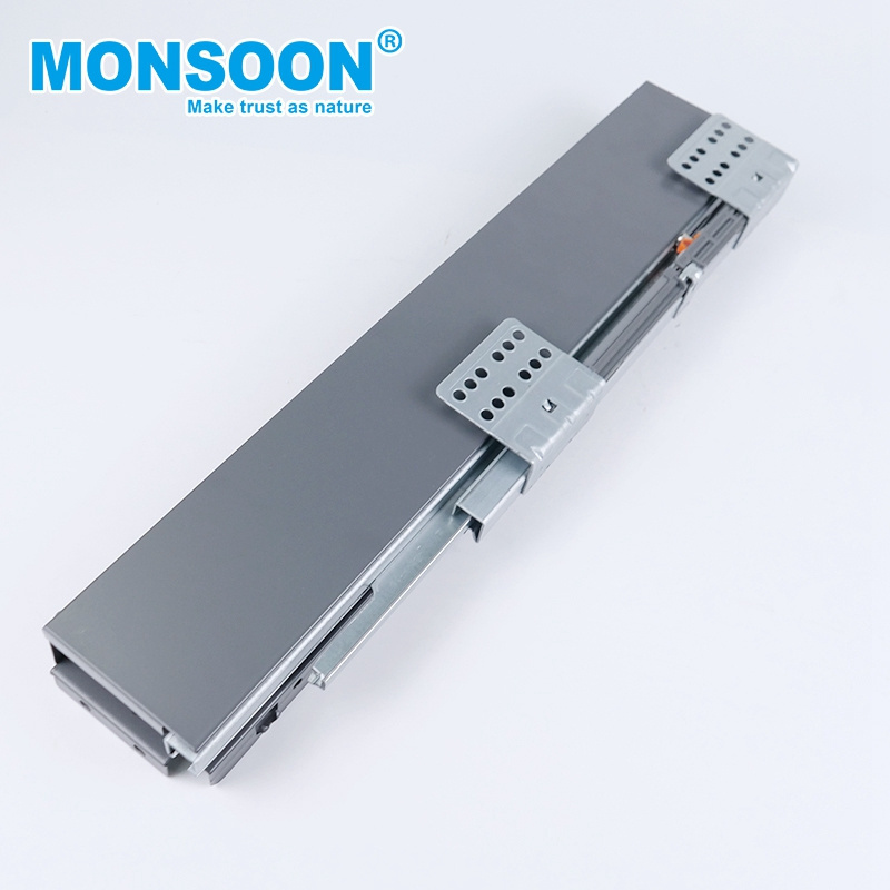 Grey Stainless Steel Iron Drawer Slide Kitchen metal cabinet soft closing drawer slide guide metal Box Drawer Slide For Table