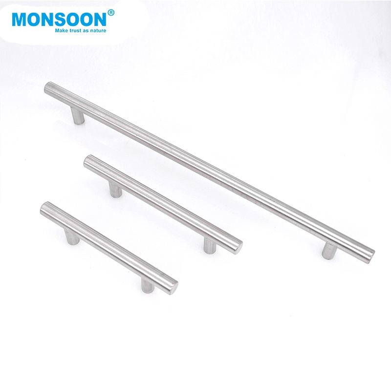 large main metal door pull T Bar handle long kitchen stainless steel lever door manijas para muebles cabinet handle