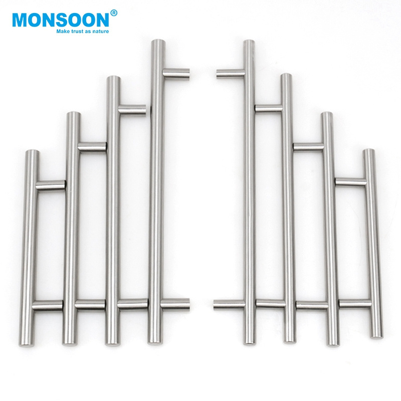 Modern Drawer Cupboard luxury Metal door handles furniture stainless steel T Bar cabinet door pull handle For Cupboard Drawer