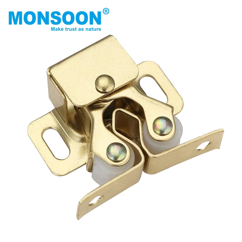 Furniture Hardware Kitchen Cupboard Door Roller Catch Metal Double Cabinet Door Latch Catch For Hotel Furniture