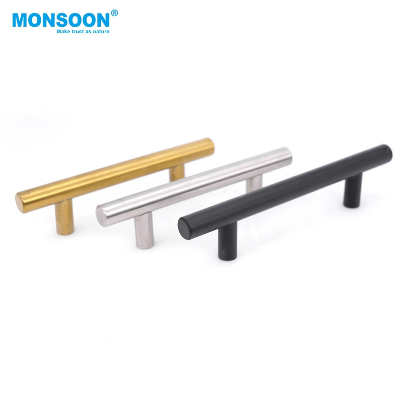 large main metal door pull T Bar handle long kitchen stainless steel lever door manijas para muebles cabinet handle