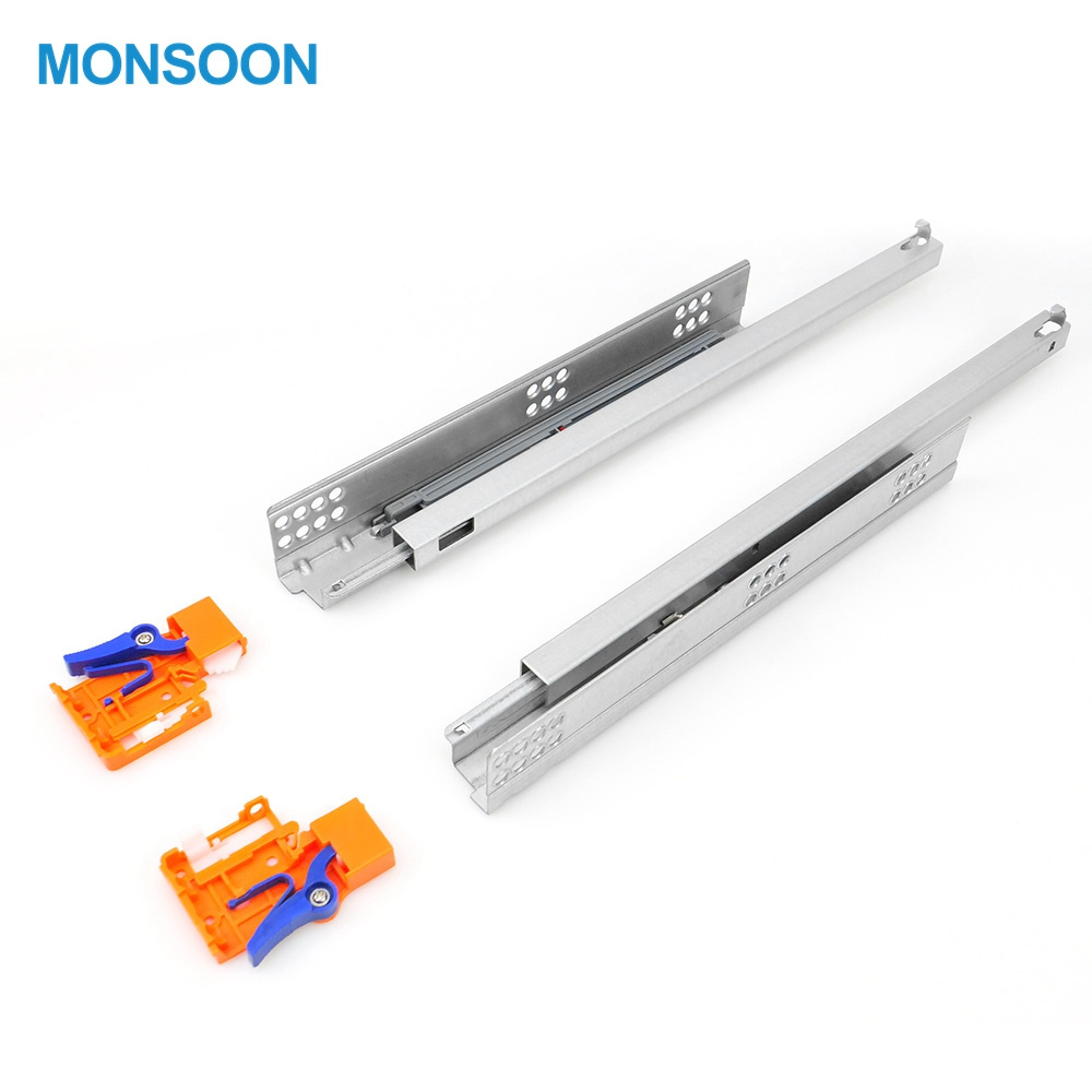 hidden drawer rails Heavy duty Telescopic undermount drawer slides soft close concealed slide drawer box package