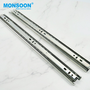 35mm Side Mount Telescopic Slides Track 3 Fold Full Extension Ball Bearing Drawer Slide