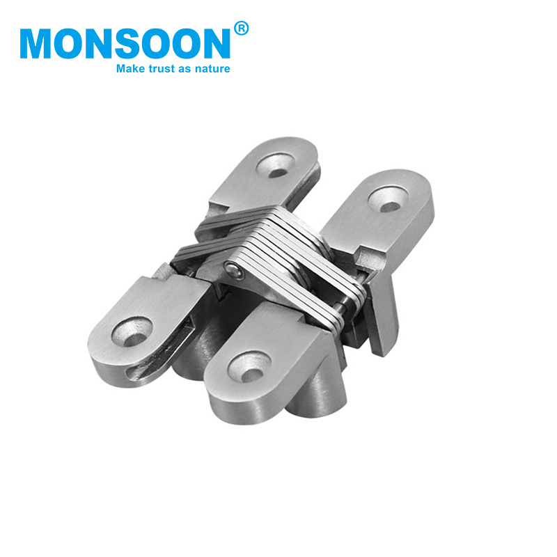 180 degree kitchen cabinet door hinges Invisible Folding furnture hardware Cross Hidden door Hinges