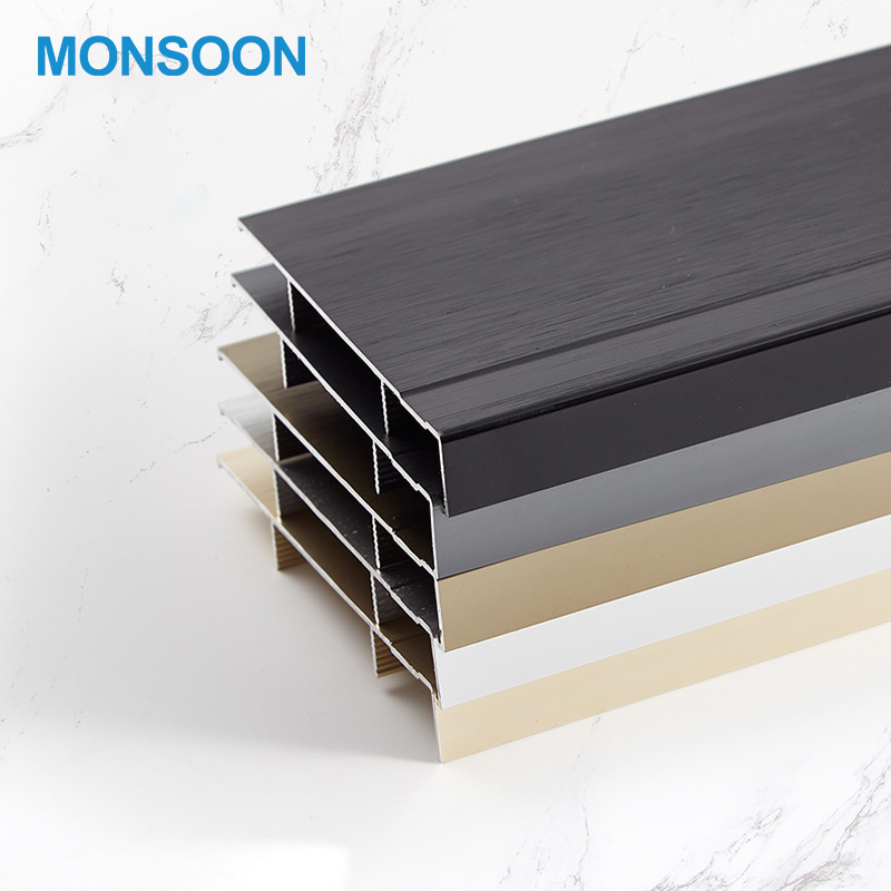 Decoration Plastic Wood Floor Strip Moulding Line Pvc Skirting Board Cover Polymer Skirting Wood Board