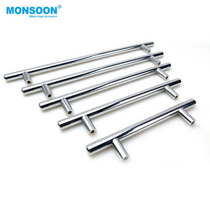 large main metal door pull T Bar handle long kitchen stainless steel lever door manijas para muebles cabinet handle