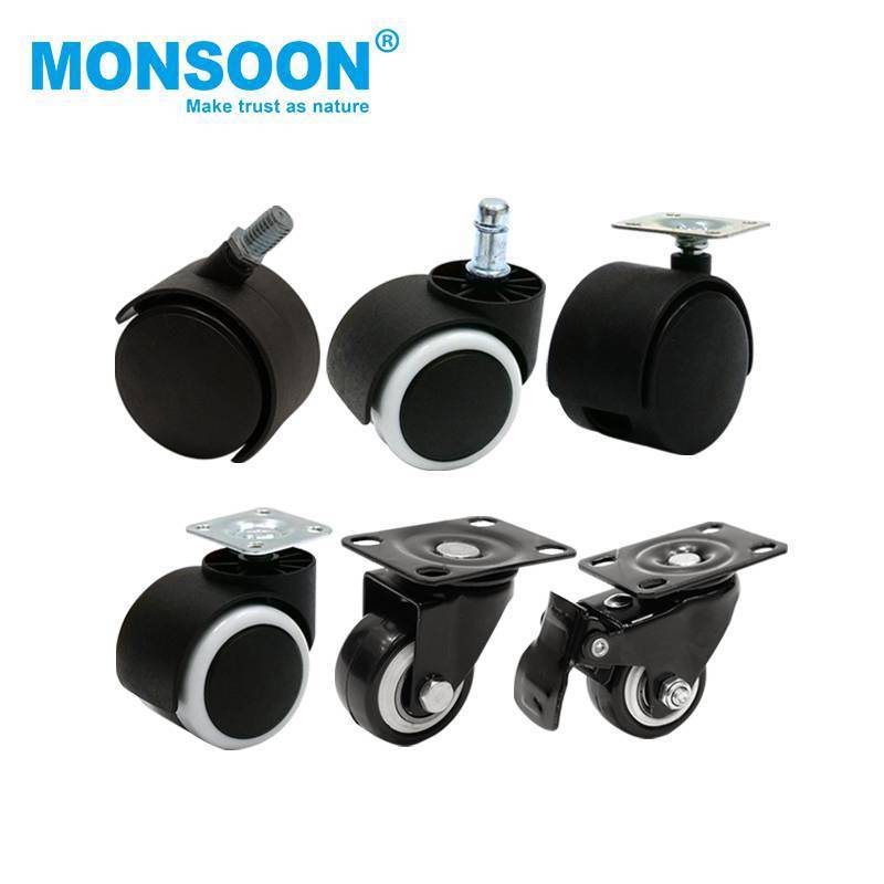 Industrial Nylon Pu swivel caster medium Plastic Pu Pp furniture casters heavy duty caster wheel For Hospital Office Industry