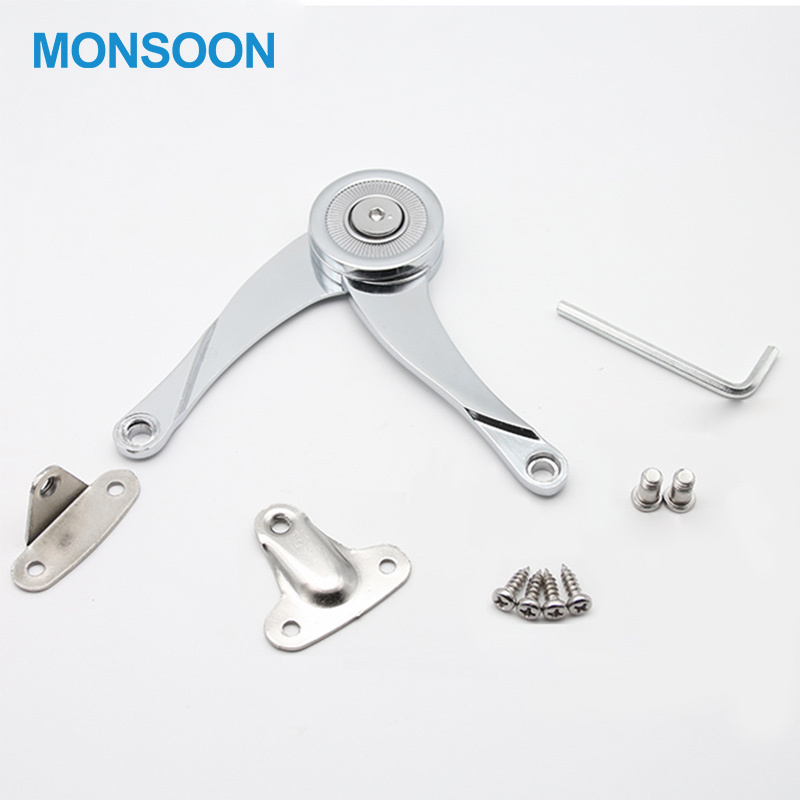 Zinc alloy cabinet support lid stay hinge hydraulic arm for furniture  hot sale Straight arm zamac lid stay