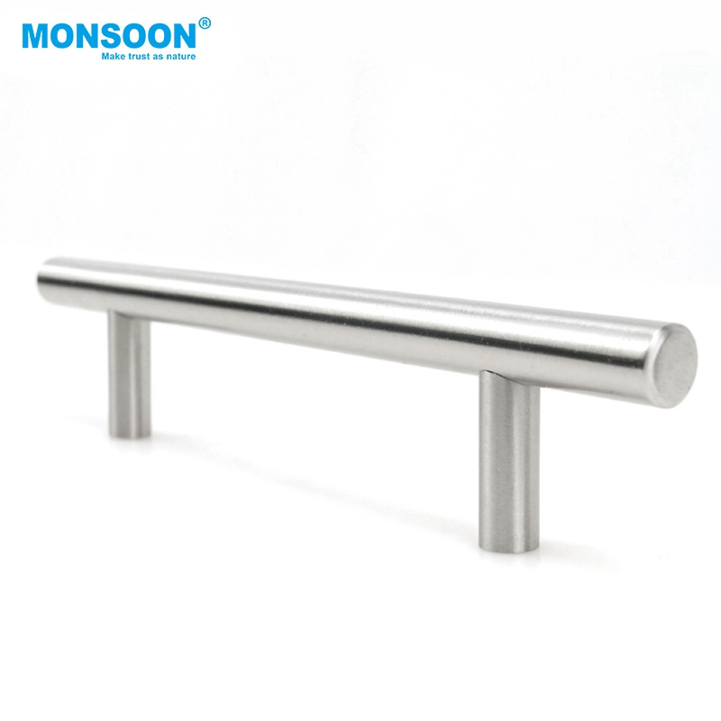 Modern Drawer Cupboard luxury Metal door handles furniture stainless steel T Bar cabinet door pull handle For Cupboard Drawer