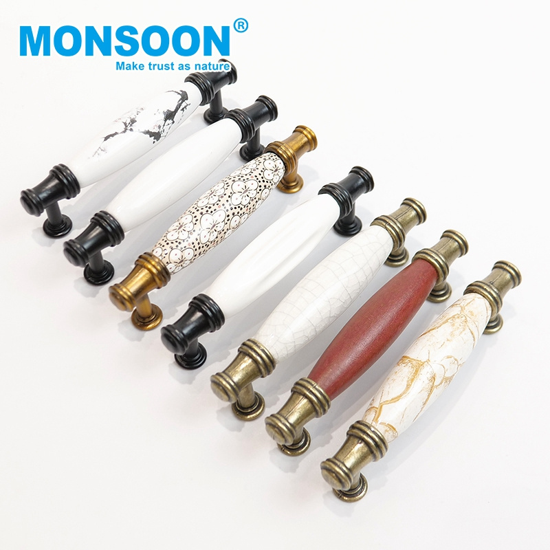 door pull screw mounted fixing plate door handle cabinet dresser wardrobe furniture pull ceramic cabinet handles