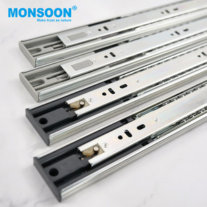 45mm push open drawer slide Telescopic Channel Heavy Duty Ball Bearing Slide drawer rail  Drawer Slide