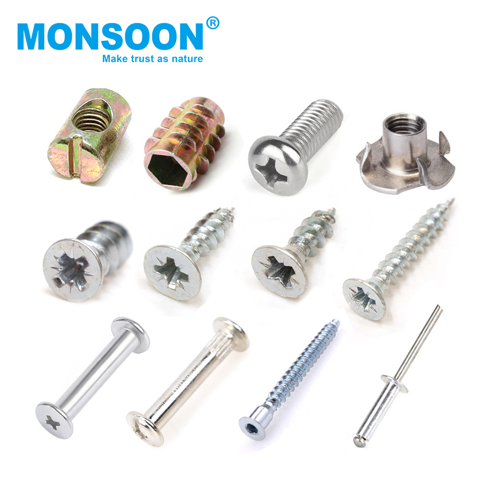 high quality furniture hardware accessories iron Side panel fittings cabinet fittings furniture connector bolts