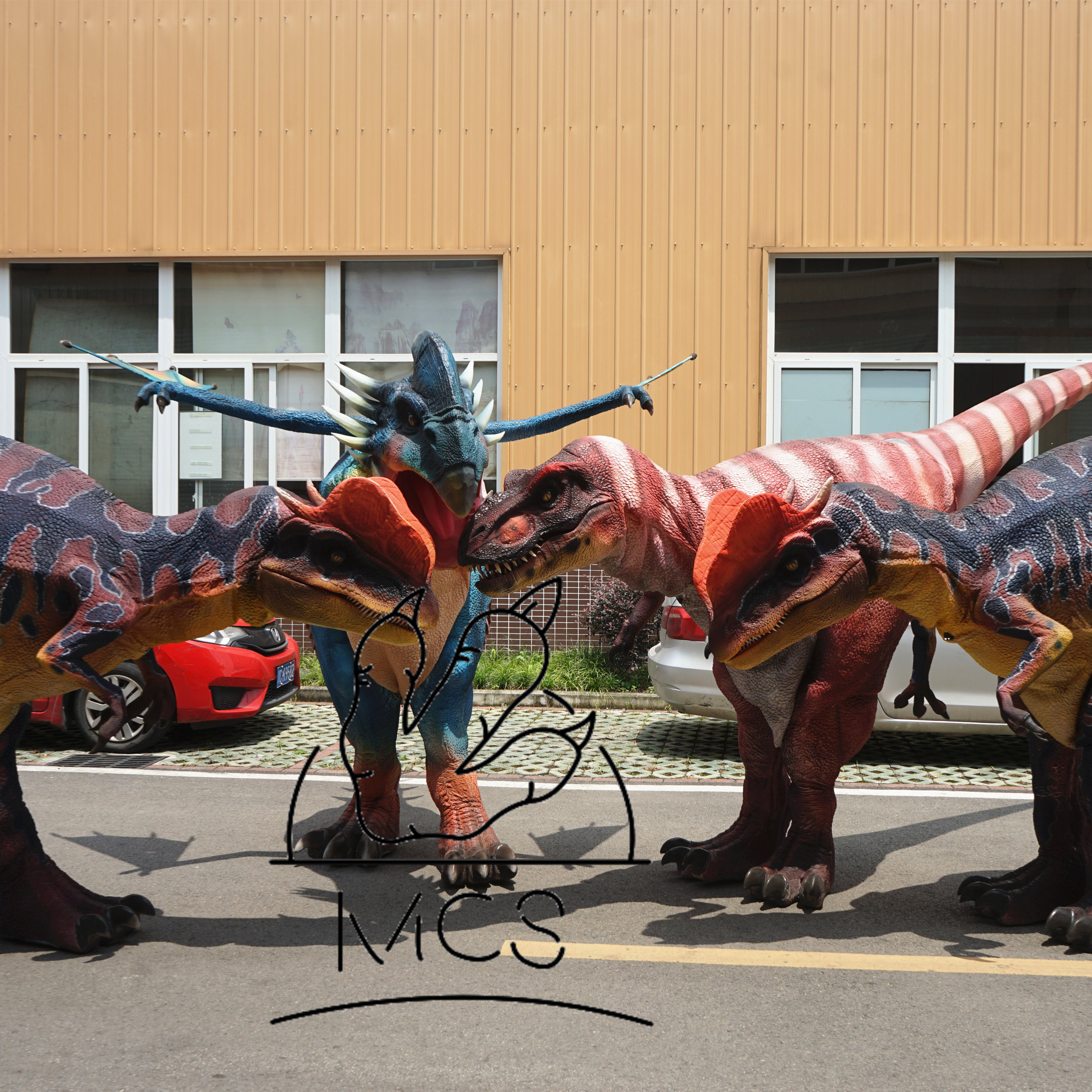 MCS-Stage Show Dinosaur Costume Of Walking Dilophosaurus Costume