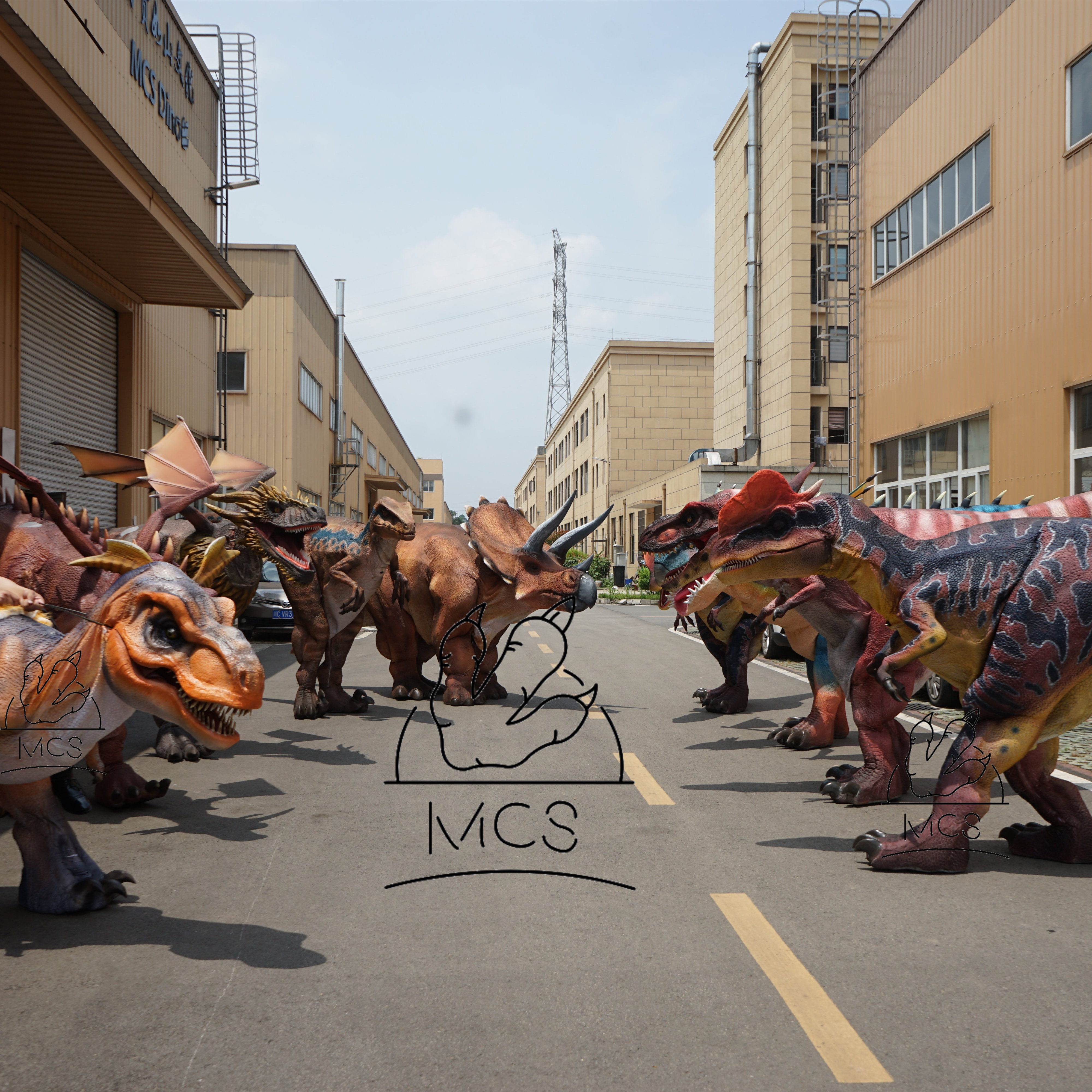 MCS-Stage Show Dinosaur Costume Of Walking Dilophosaurus Costume