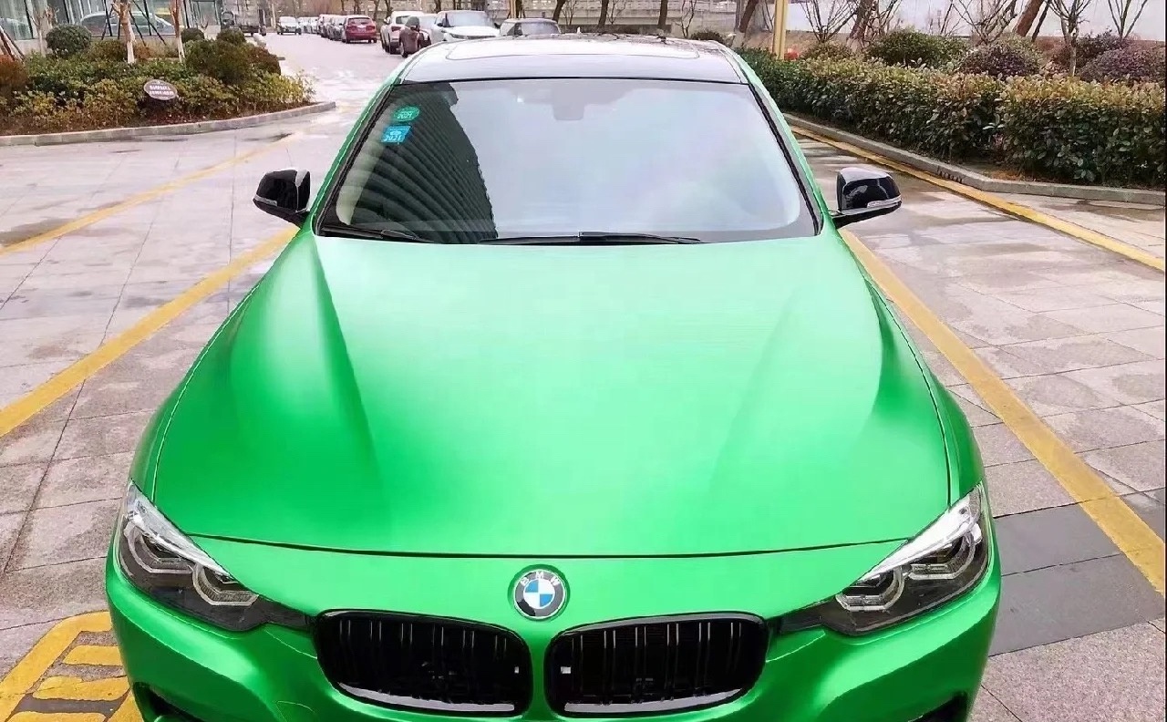 Factory direct Utra-Matte Flame Green car wrapping PVC PET 1.52m*18m for car vinyl wrap