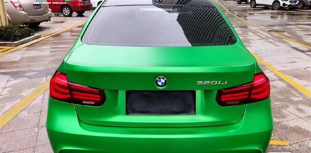 Factory direct Utra-Matte Flame Green car wrapping PVC PET 1.52m*18m for car vinyl wrap