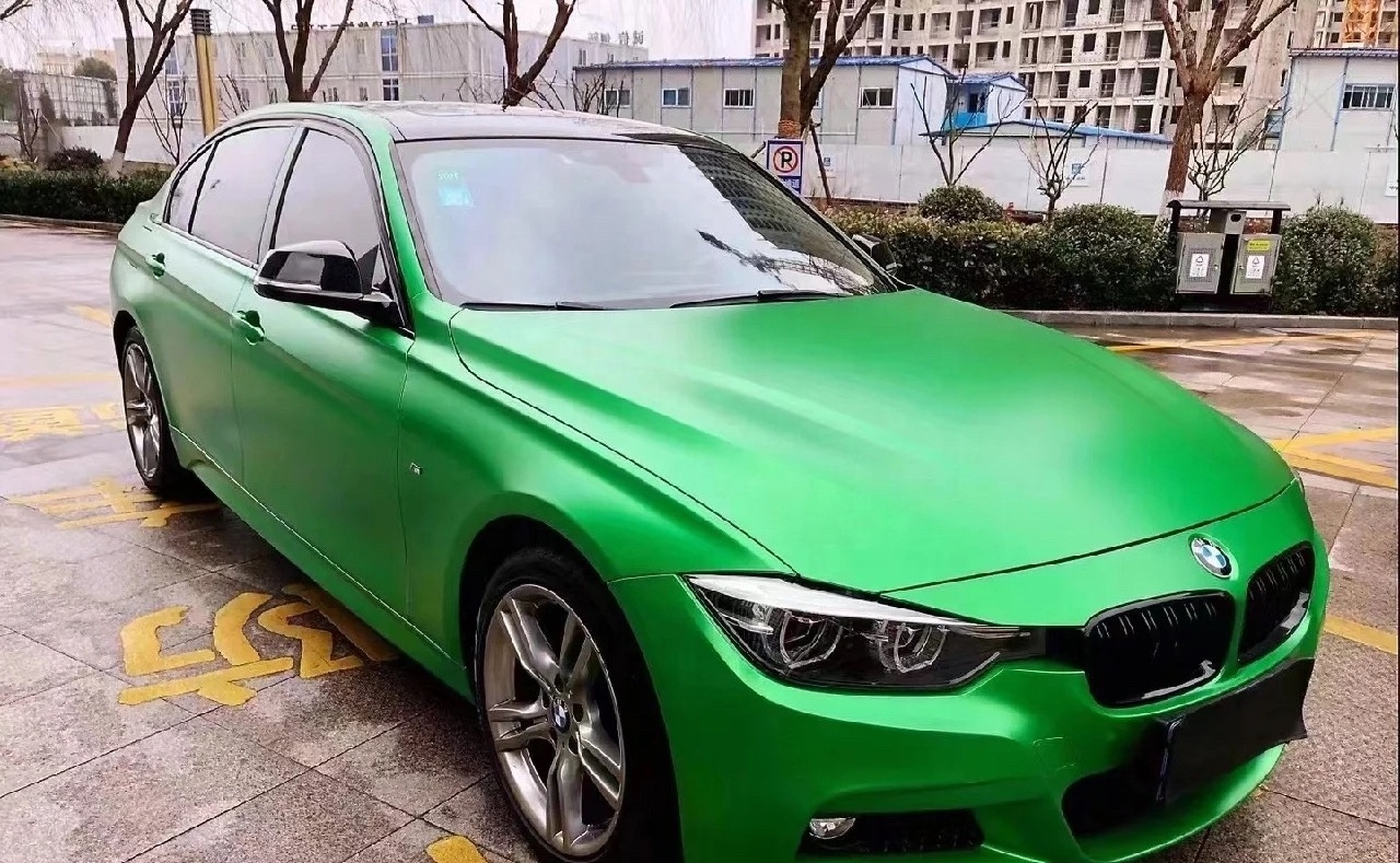 Factory direct Utra-Matte Flame Green car wrapping PVC PET 1.52m*18m for car vinyl wrap