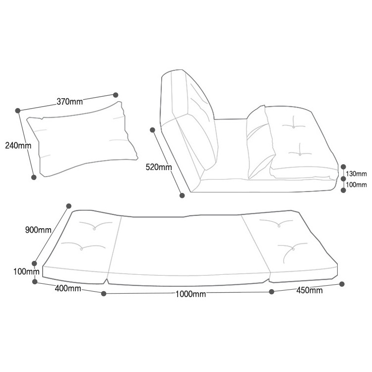 Single Double Seat Japanese Modern Style Floor Lounge Folding lazy Sofa Floor Chair for Bed and Game Rooms, Reading, Recliner