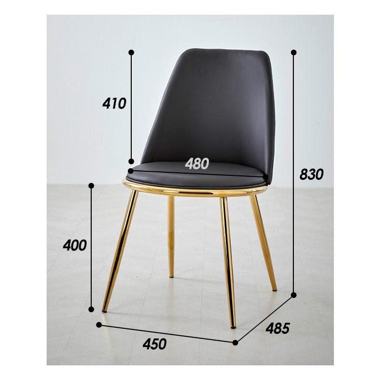 Simple Household Backrest Customizable Design Dining Room Chairs Armless Modern Dinning Chair Home Furniture Morden Steel Frame