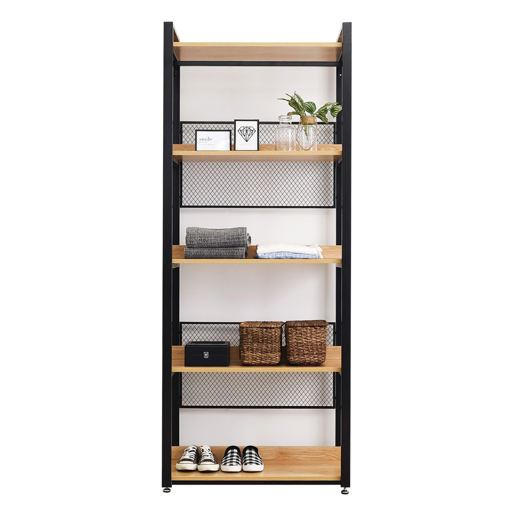 Metal hanger rod wooden shelves wardrobe walk in closet Freestanding 2 Tiers Shelves Clothes Garment Racks