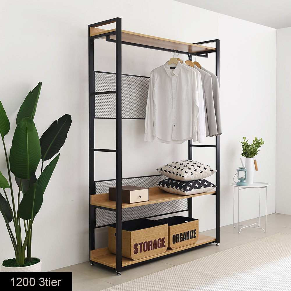 Modern Simple Metal Steel Wooden wardrobe closet wall in wardrobe design bedroom Sets Armoire almirah