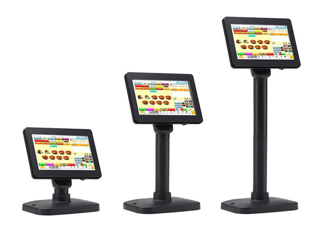 Pole Stand POS Terminal Cash Register Monitor 7 Inch 1024*600 IPS Screen High Brightness 400nits Digital Pole Customer Display