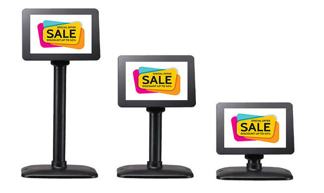 Pole Stand POS Terminal Cash Register Monitor 7 Inch 1024*600 IPS Screen High Brightness 400nits Digital Pole Customer Display