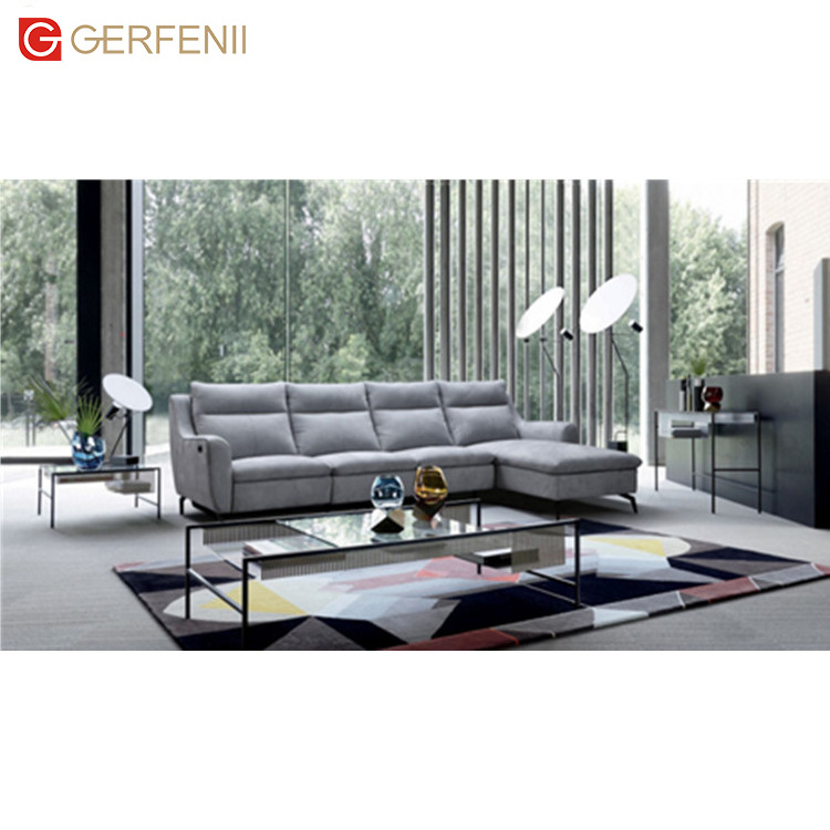 Montel Living Room Sectional Modern Home Fabric Sofa Bed L Shape Corner Sofa Recliner Grey Sofa Set Sofacama Chaise Couch